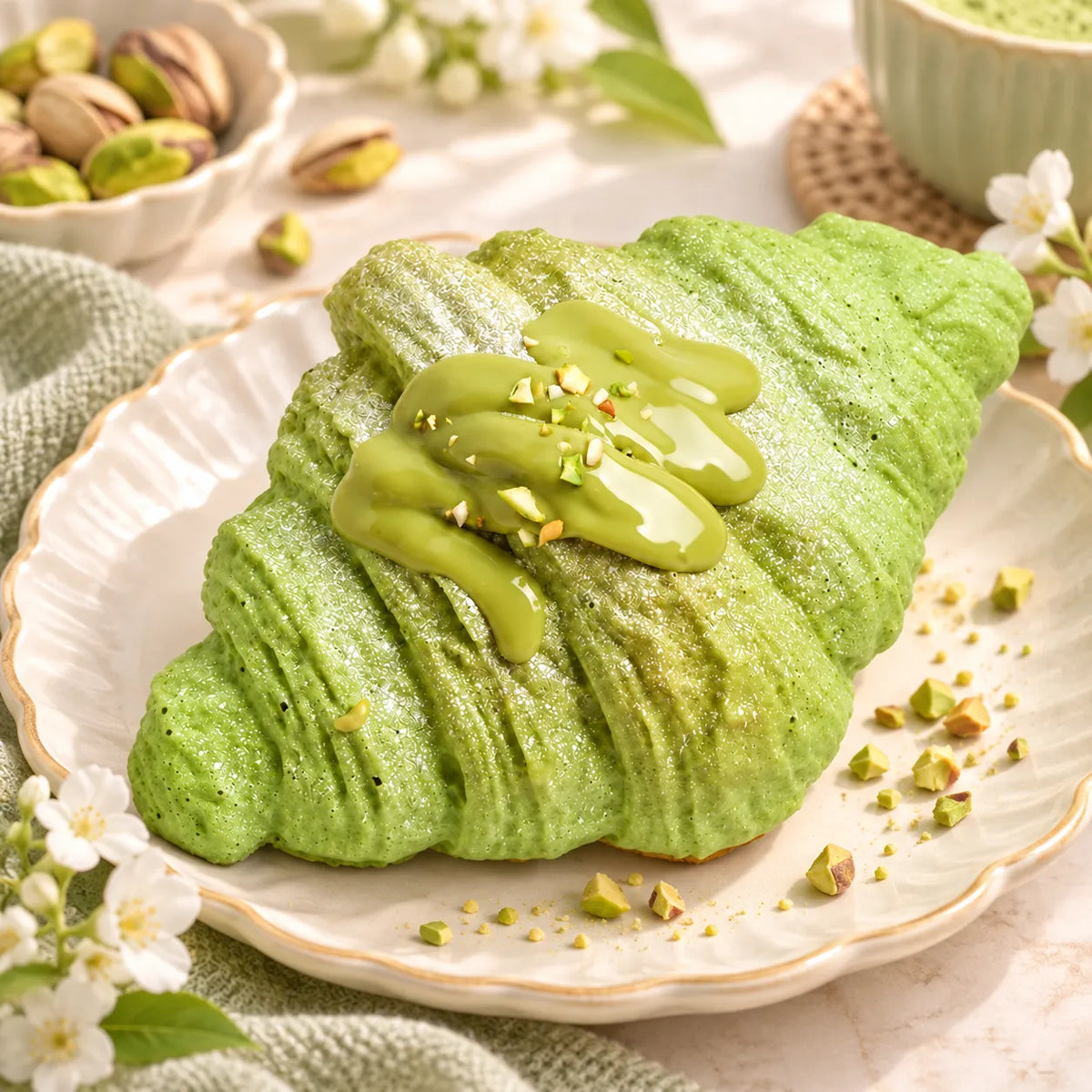 Matcha Croissant Squishy slow rising