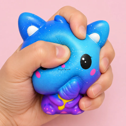 squishy chat galaxy bleu