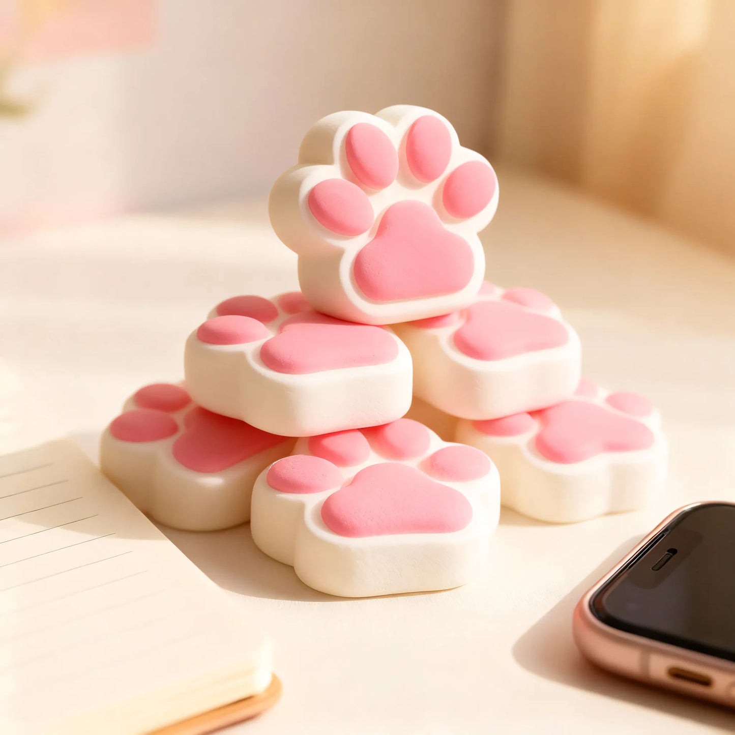 Squishy Patte de Chat Gluant blanc et rose