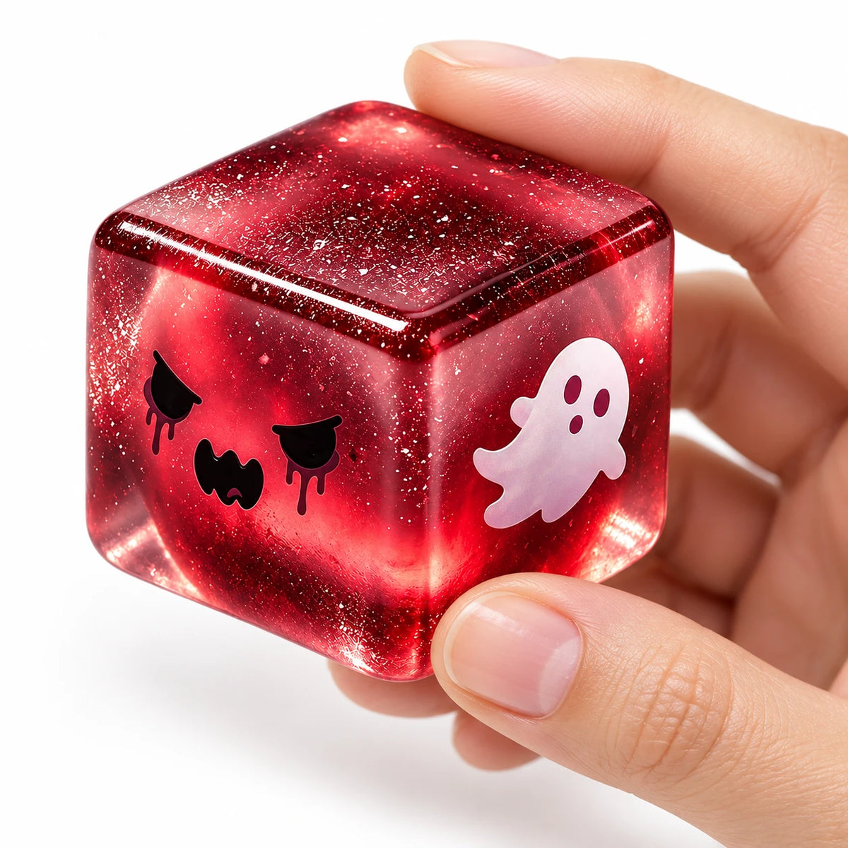 Halloween Squishy Cube en main