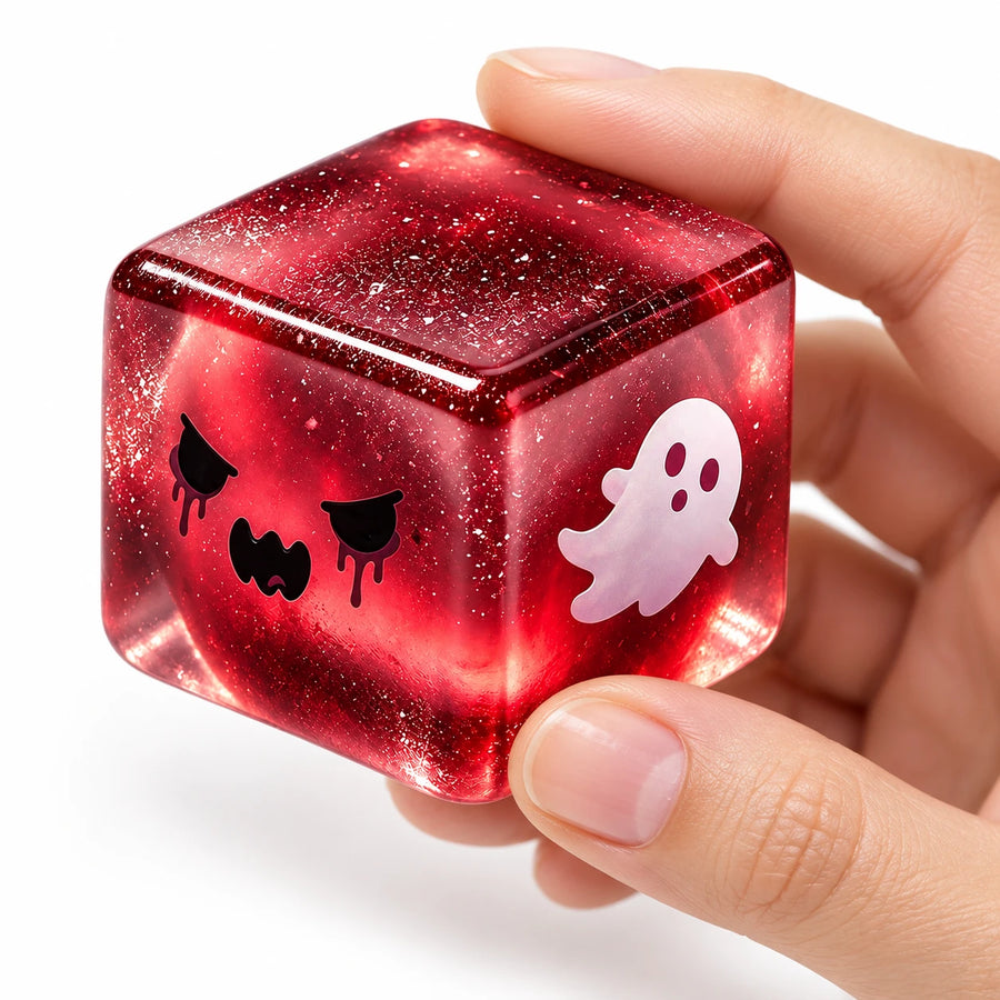Halloween Squishy Cube en main