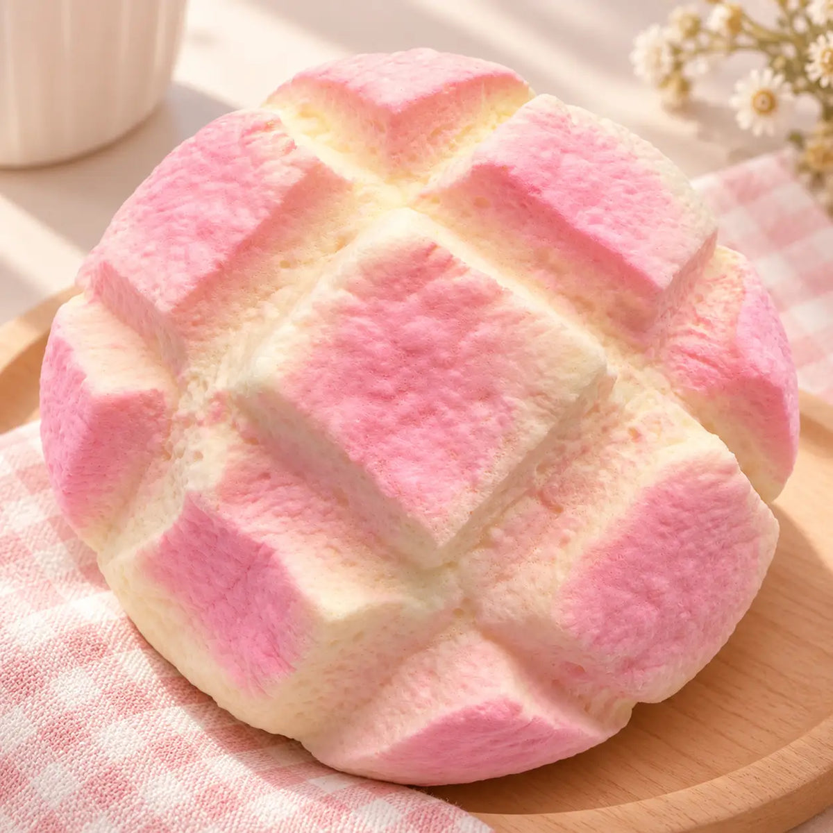 Pink Melon Bread Squishy slow rising