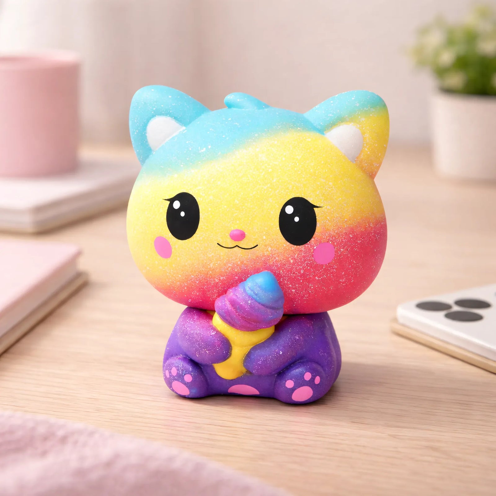 Squishy Chat Arc en Ciel ASMR