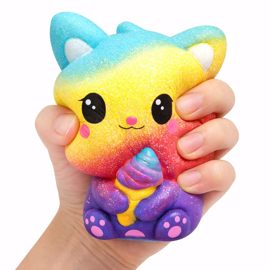 Squishy Chat Couleur Arc en Ciel