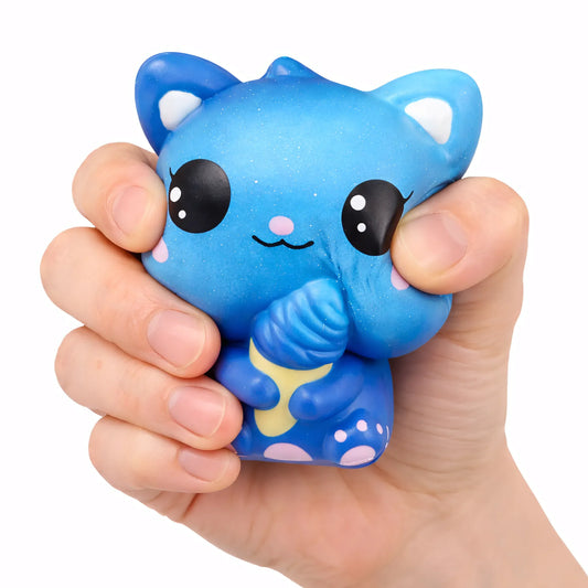 Squishy Chat Galaxy Bleu