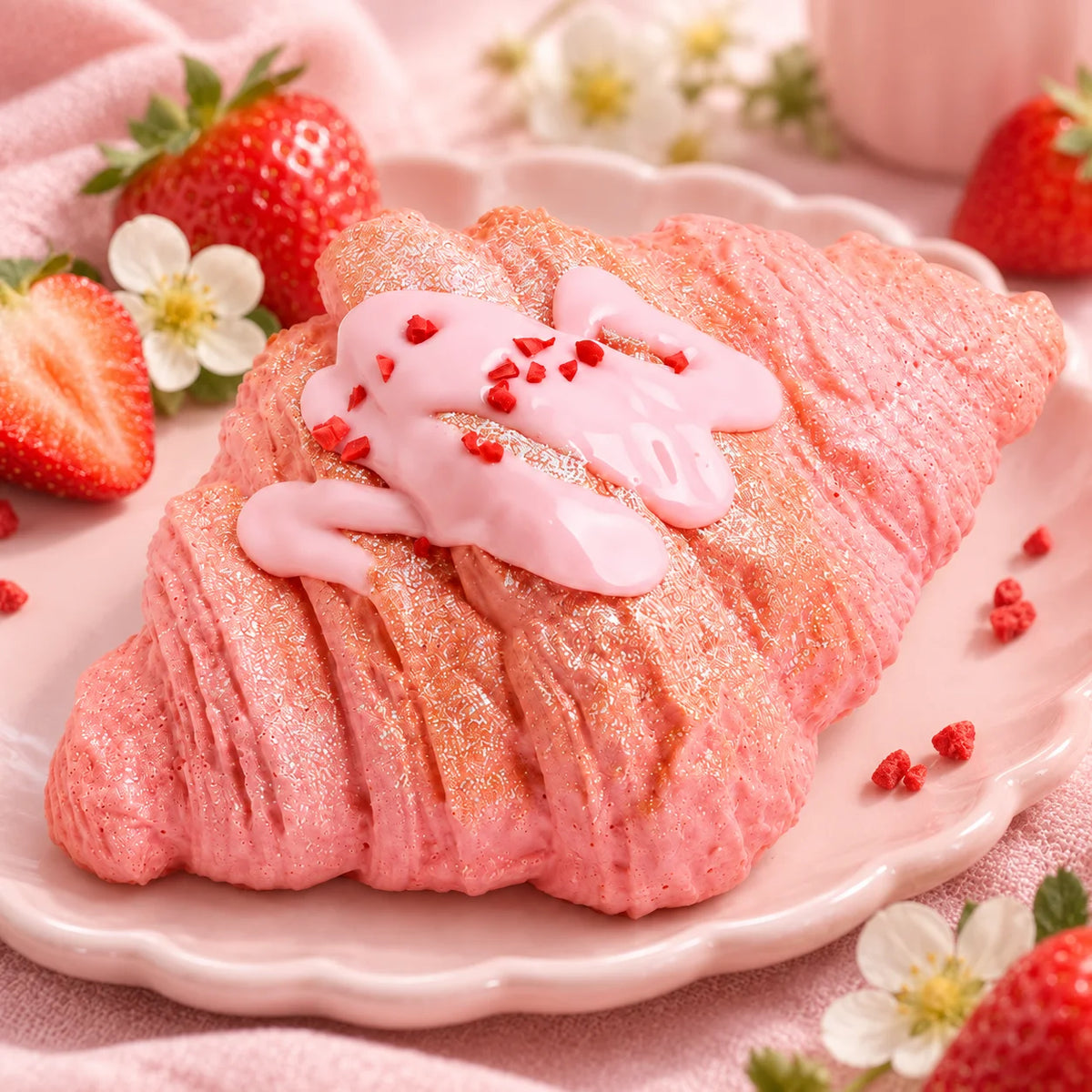 Squishy Croissant Rose fraise