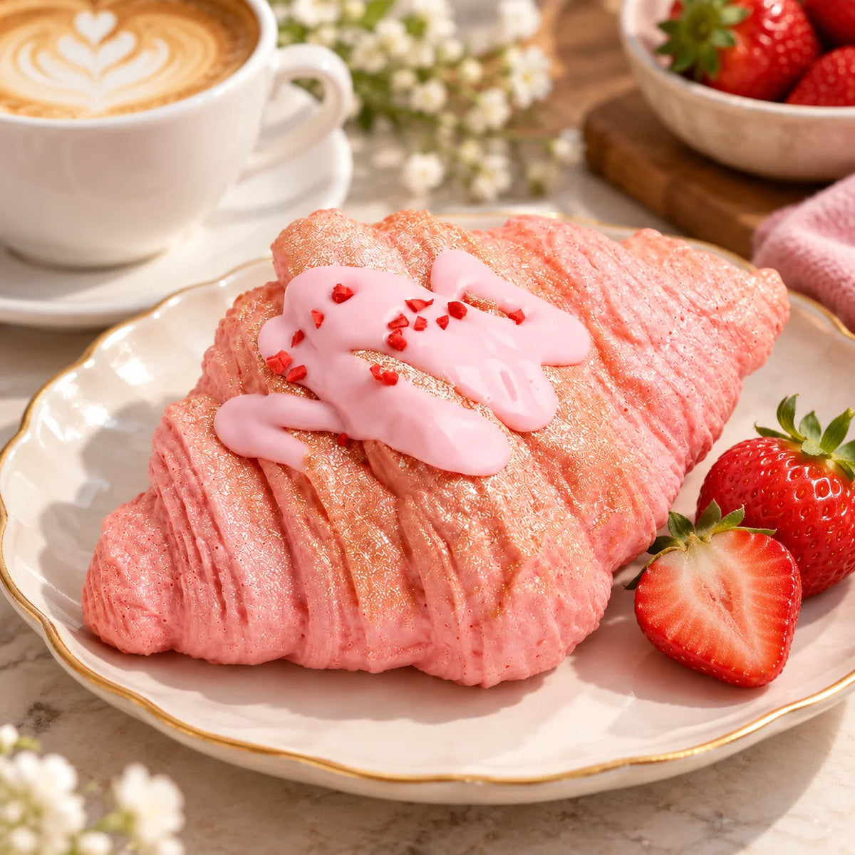 Squishy Croissant Rose slow rising