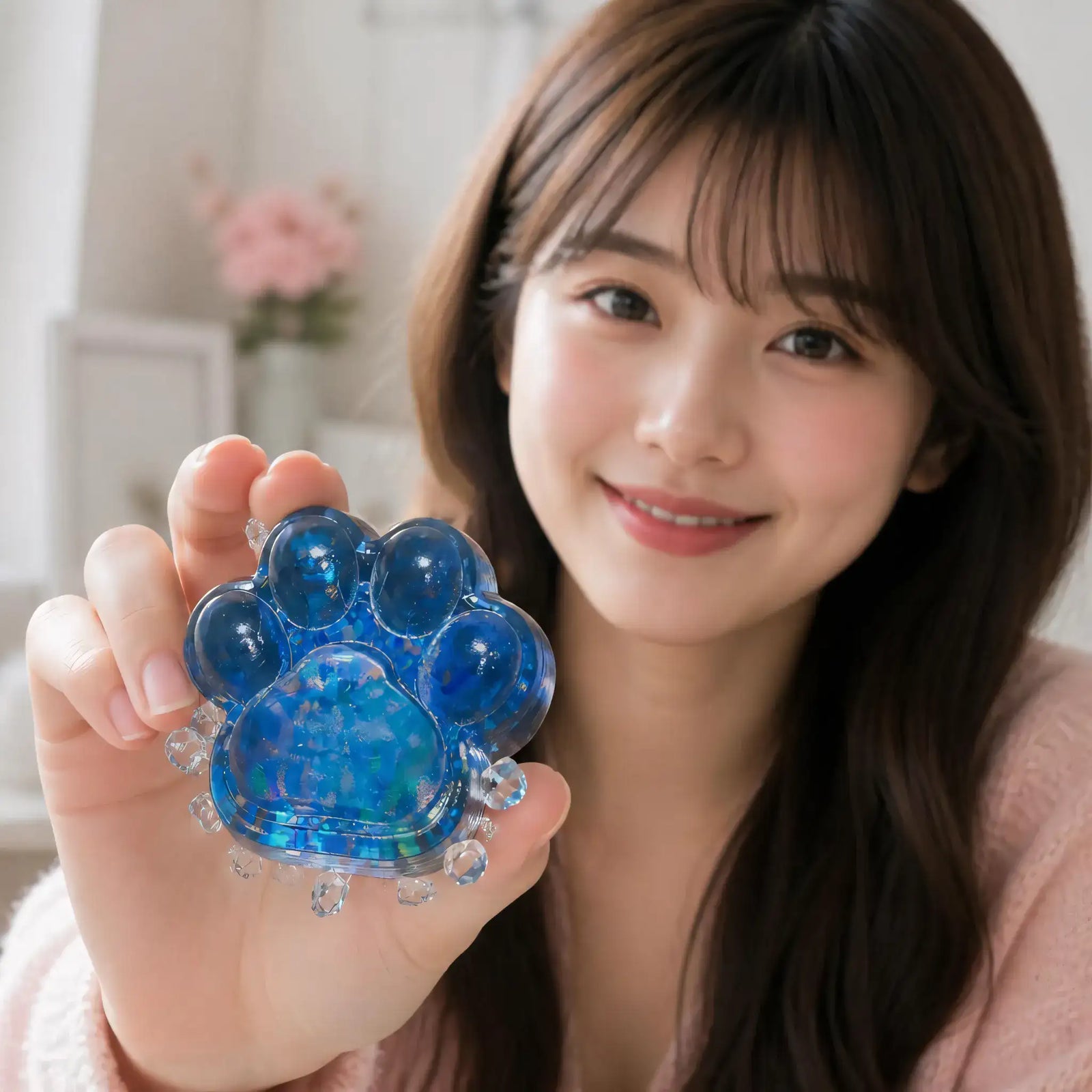 squishy patte de chat bleu kawaii