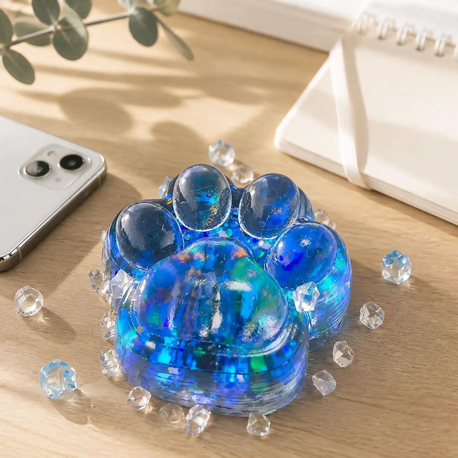 squishy patte de chevet bleu mignon