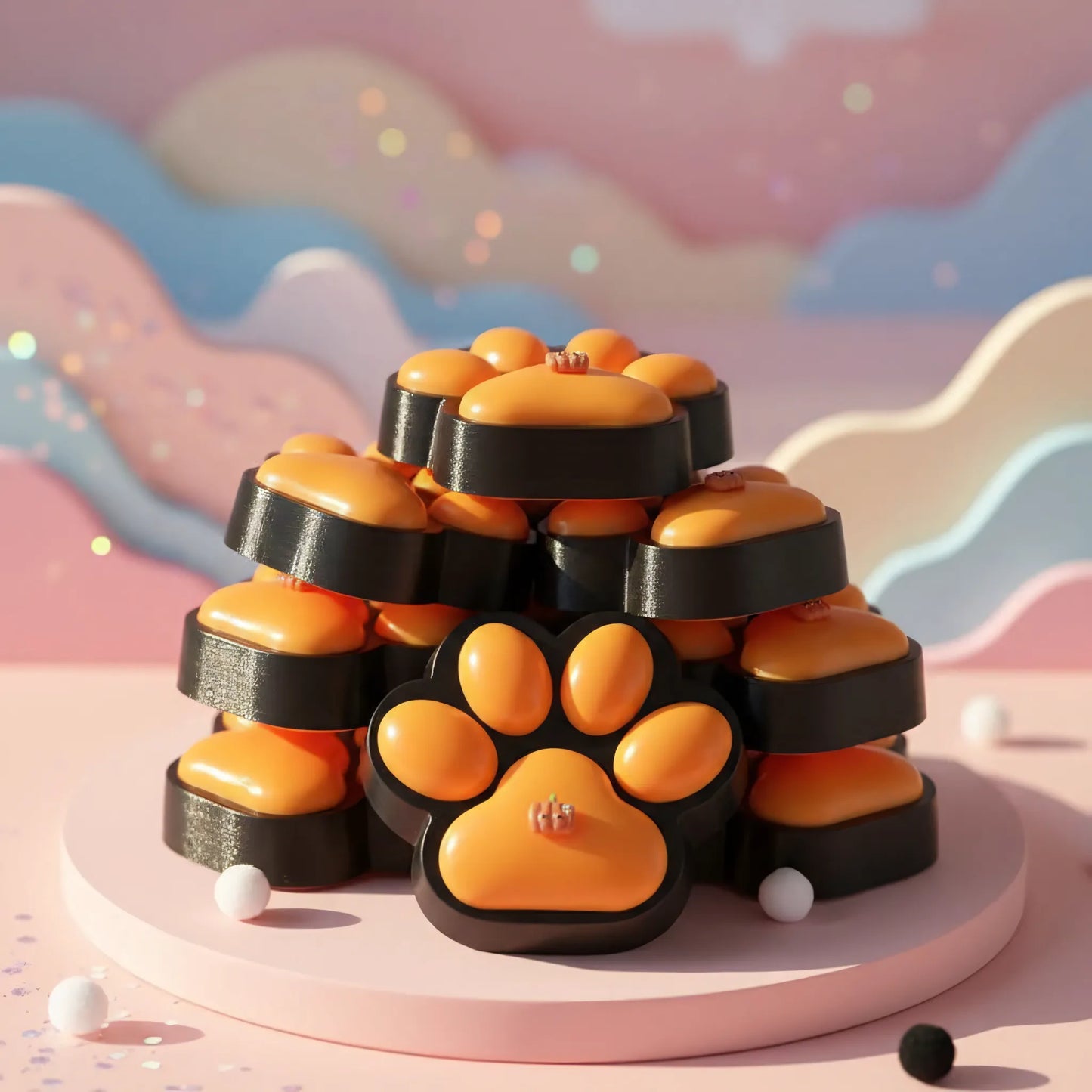 Squishy Patte de Chat Noir et Orange