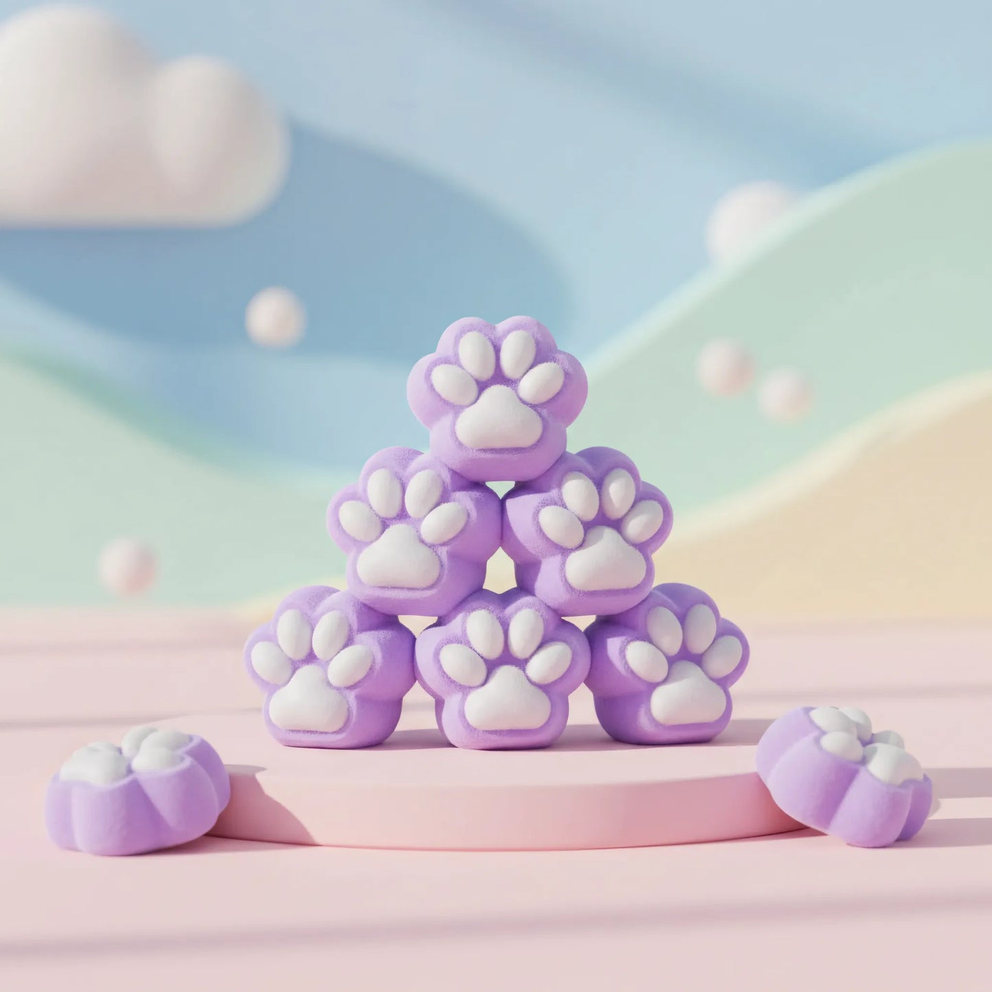 Squishy Patte de Chat Poilu violet