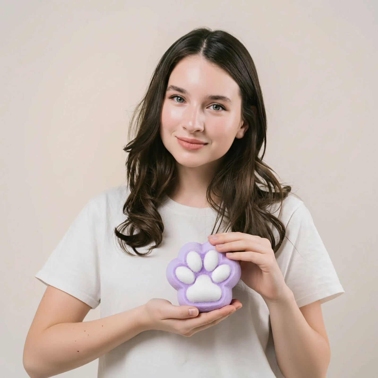 Squishy Patte de Chat Poilu Violet