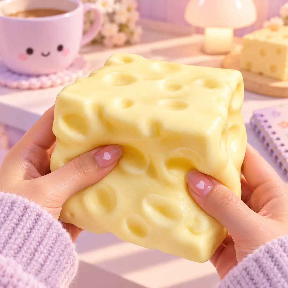 squishy Cube de fromage moelleux pastel